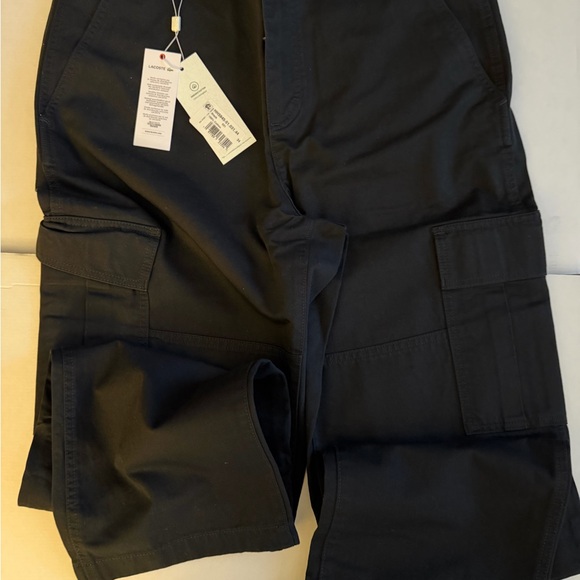 NWT $160 Men’s Size 34 Lacoste Black Cotton Twill Cargo Pants Bottoms